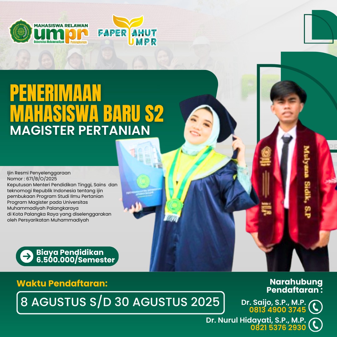 Umpr Fakultas Pertanian dan Kehutanan UMPR Resmi Buka Program Magister Ilmu ...